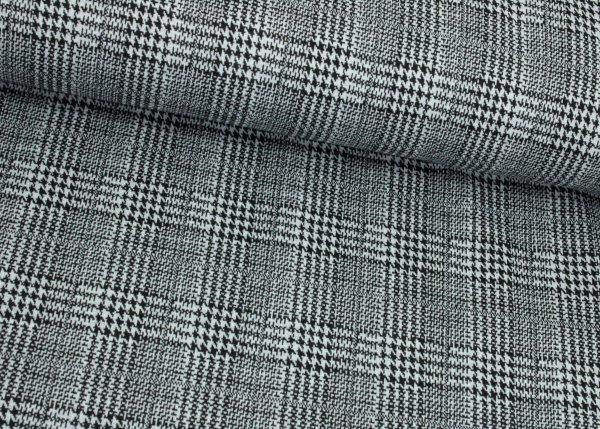 Jacquard Classic Jerseystoff Hahnentritt schwarz weiss